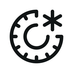 Aufkleber - Winter tires UI icon, tire with snowflake minimal line vector symbol