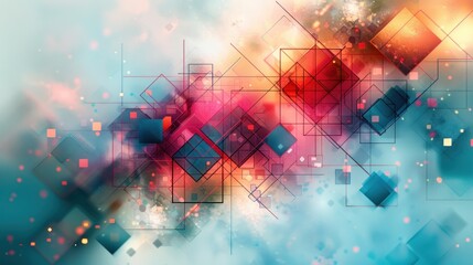 Poster - Abstract Geometric Design with a Colorful Background