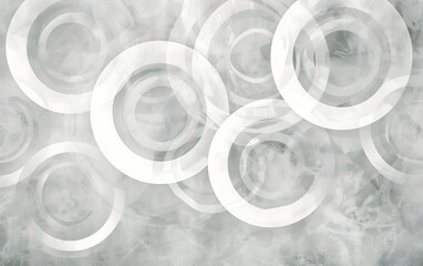 Wall Mural - White abstract background with circles.