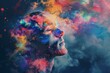 © KP - Abstract Face With Colorful Smoke.