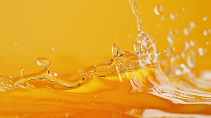 Poster - Vibrant Juice Splash with Suspended Droplets on Studio Background