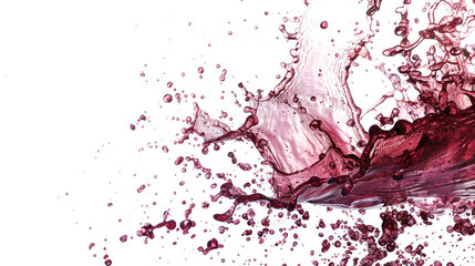 Poster - Dynamic Wine Splash in Motion on White Background