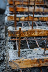 Aufkleber - A close-up view of a group of metal bars