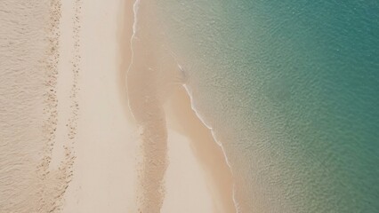 Wall Mural - Aerial view of beautiful tropical beach with white sand and turquoise water