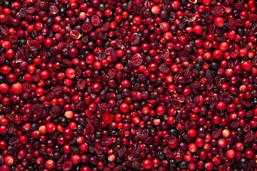 Wall Mural - Abundance of Fresh and Juicy Cranberries