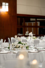 The elegant wedding table ready for guests.