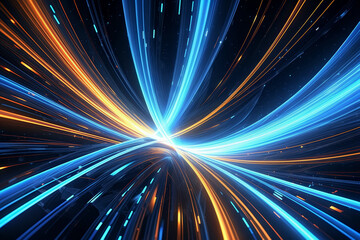 Poster - Blue technology swirl space sense background