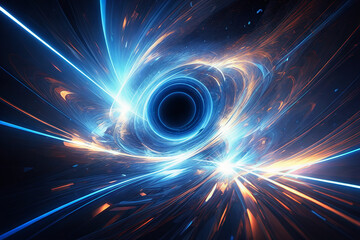 Poster - Blue technology swirl space sense background