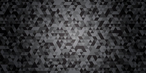 	
Triangle shape retro wall grid pattern geometric ornament tile vector square element. Abstract geometric black and gray background seamless mosaic and low polygon triangle texture wallpaper.