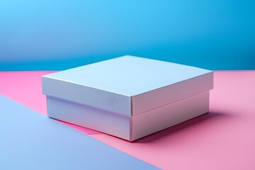 Minimalist White Box on Colorful Background