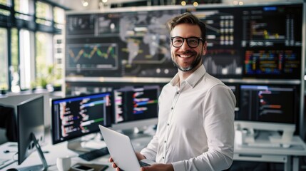 Wall Mural - The Smiling Office Analyst