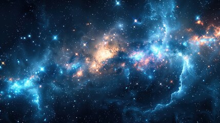 Background Night Sky with universe background , galaxy dark sky blue