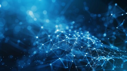 Poster - particles in digital cyberspace with digital data network connections