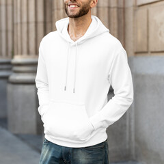 Poster - Png men’s hoodie mockup on man with jeans