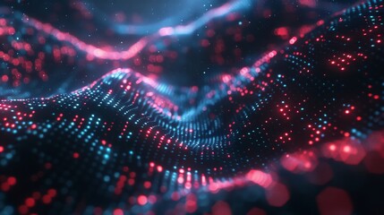Poster - Data from a digital network background, rendered in 3D