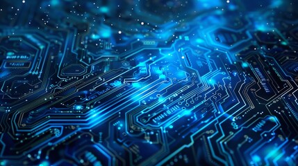Poster - Pattern of a digital electric tech circuit board in the future