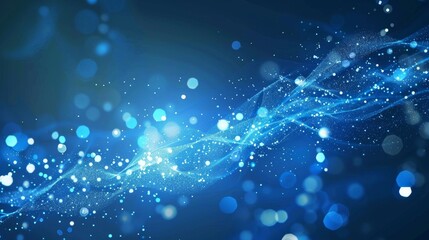 Poster - Background with dots and light in blue tech style.