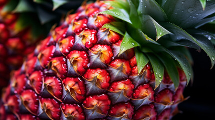 Wall Mural - Close-up of Fresh Juicy Pineapple with Water Droplets High-Resolution Image