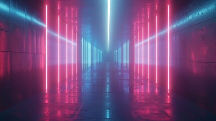 Poster - In dark pink and dark azure, light purple and white, light cyan and bronze, light red and indigo, light-filled, 8K 3D