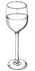 Poster - Black and white png white wine