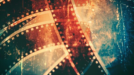 Wall Mural - Overlapping background of retro film, image with scratches, dust, and light leaks; vintage tone color; abstract concept