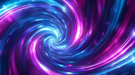 Poster - Dynamic abstract blue and purple background. Vivid neon swirl lines. Light effects.