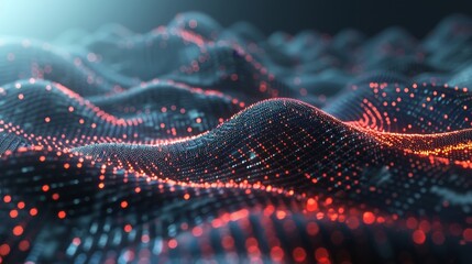Poster - Background of abstract digital network data, 3D rendering