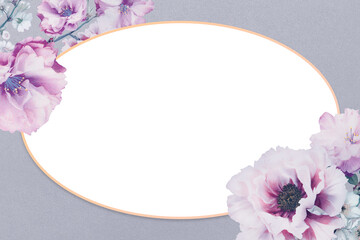 Poster - Purple cherry blossom frame png