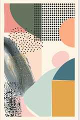 Poster - An abstract painting of some geometrical lines and shapes