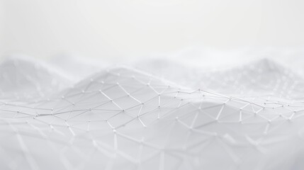 Poster - A futuristic abstract white background with connecting dots and lines. 4K rendering.