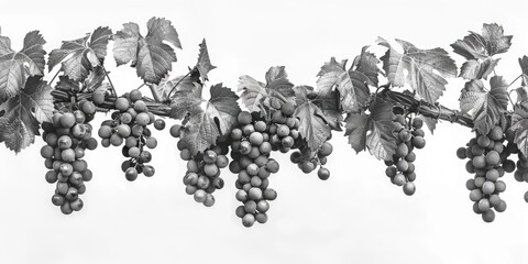 Poster - A bunch of fresh grapes hanging from a vine, perfect for photography or illustration