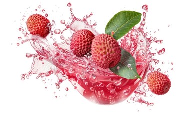 Aufkleber - Fresh fruit with water splashing around it