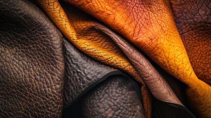 The background texture is made up of genuine leather textures. Dark brown and orange textures are used for decoration.