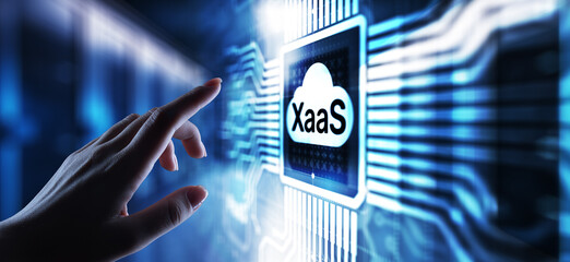 Poster - XaaS PaaS SaaS IaaS DBaaS Infrasstructure Service Data Base Platform development solution for business.