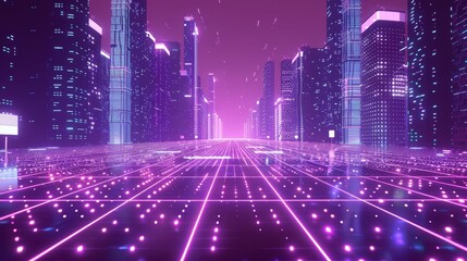 Poster - abstract neon light background. empty space, spotlight, night, virtual reality, cyber futuristic sci