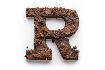 Sticker - A single dirt letter R isolated on a background