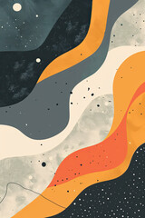 Poster - An abstract painting of some lines and shapes with neutral colors