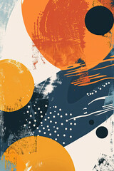 Poster - An abstract painting of some lines and shapes with neutral colors