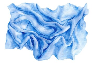 Poster - A close up of a blue cloth on a plain white background, suitable for use in designs where a pop of color is needed