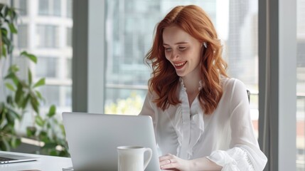 Poster - The Woman Working at Laptop