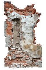Poster - A weathered brick wall with a wooden door, great for representing entry points or separation