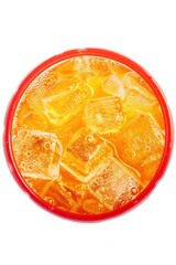 Poster - A glass filled with fizzy soda and ice cubes, perfect for hot summer days or a refreshing drink anytime