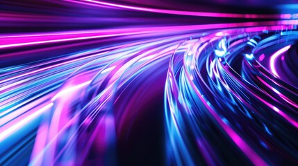 Poster - A blurry image of a train passing through a tunnel, useful for backgrounds or representing transportation