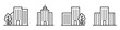 © MKInayem - building icon set. simple line icons related to office buildings and real estate business. transparent png and vector illustration.