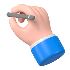 Sticker - Hand png holding stylus clipart, business deal, 3D illustration