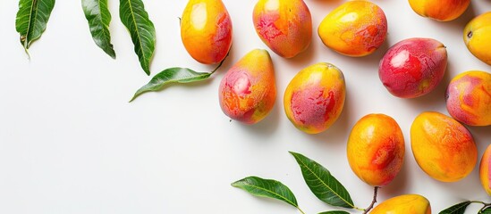 Poster - Mangos displayed against a white backdrop creating a clean and bright look for the copy space image