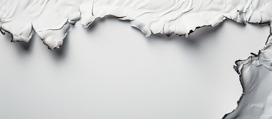 Aufkleber - Close up image of a white paper with burnt edges set against a white background leaving copy space