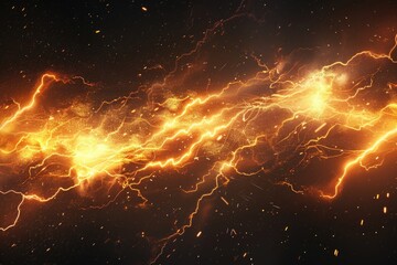 Poster - Close-up shot of flames with dark background