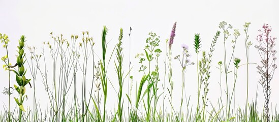 Fototapete - Grass family featuring various species and a common example in botany classifications displayed in a copy space image