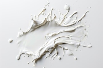Poster - A photo of a white surface with a splash of milk